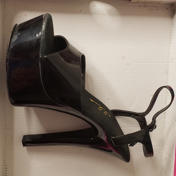 SOLD ON M- Juliet Platform Dance Sandal Ellie Shoes, black 6" - Picture 10 of 12